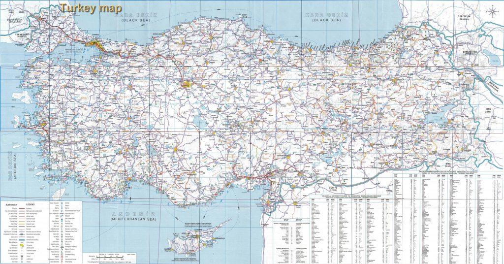 نقشه مسیرها و فاصله بین شهرهای ترکیه
